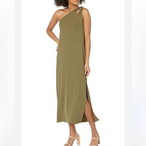 The Drop Women's Mickey Loose-Fit One-Shoulder Cutout Rib Knit Maxi Dress Small - Picture 1 of 13